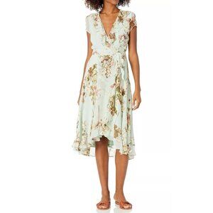Julian Taylor Floral Midi Dress Size 14 Layered‎ Ruffles Prairie Cottagecore